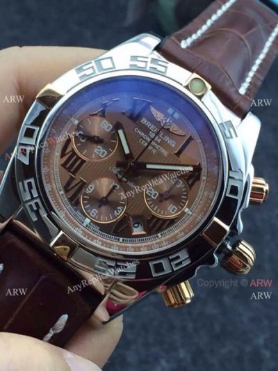 Best Swiss Grade Replica Breitling Chronomat Stainless Steel Brown Version Timepiece
